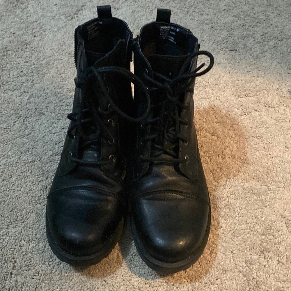 Black combat boots
